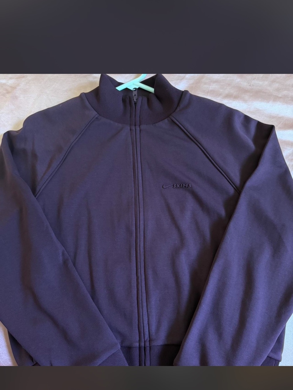 SKIMS Cropped Lightweight Zip-Front Jacket - Maroon